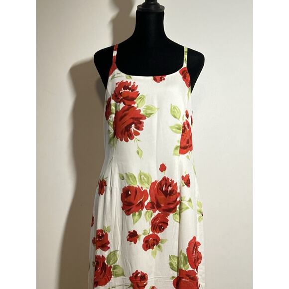 VINTAGE Laura Ashley NWT Poppy Alba Rose Waffle Sleeveless Dress Sundress 10 - Picture 3 of 10